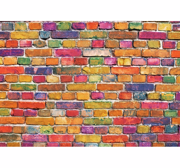 Fotobehang graffiti kleurrijk baksteenpatroon - TenStickers