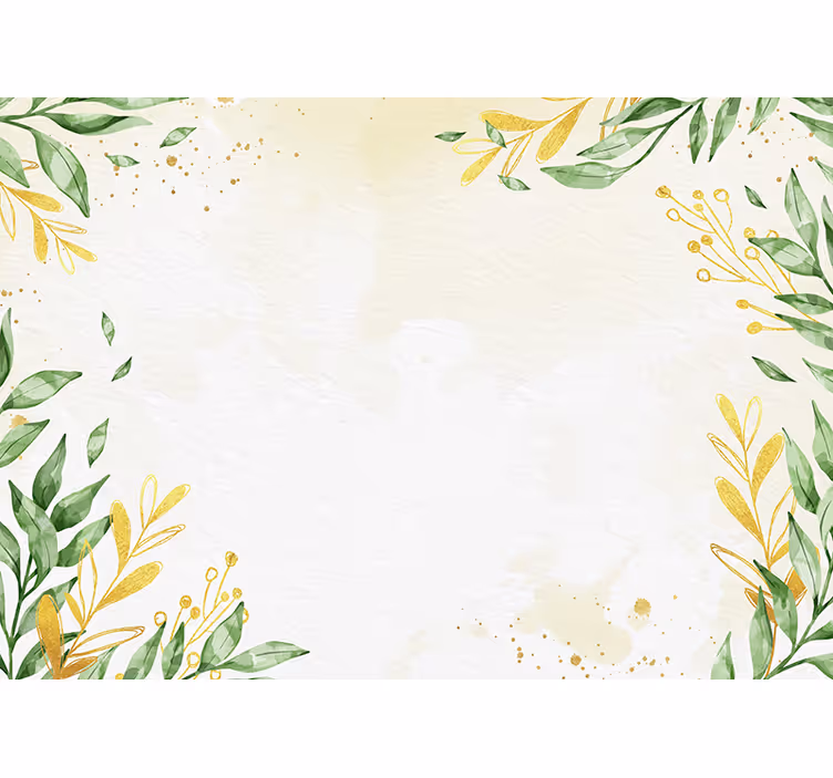 Bloemen foto behang botanische bladcompositie - TenStickers