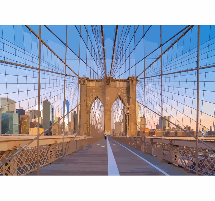 Fotobehang stad brooklyn bridge uitzichtspunt - TenStickers