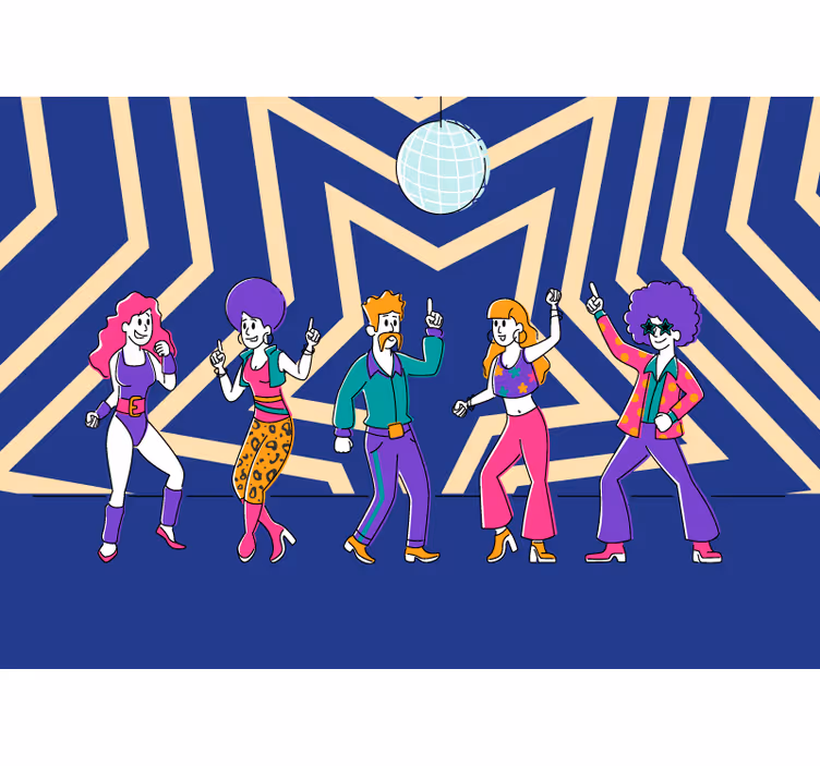 Fotobehang muziek retro dansfeest - TenStickers