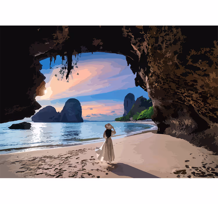 Fototapet landschap serene strand ontsnapping - TenStickers
