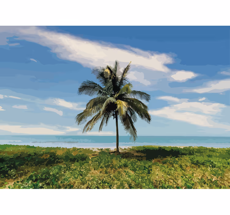 Natuur behang palmbomenlandschap - TenStickers