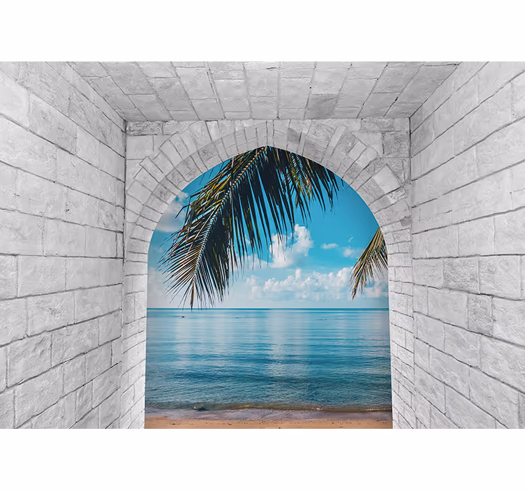 Fotobehang natuur palm tree retreat - TenStickers