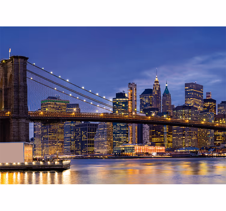 Fotobehang new york brooklyn bridge stadsscape - TenStickers