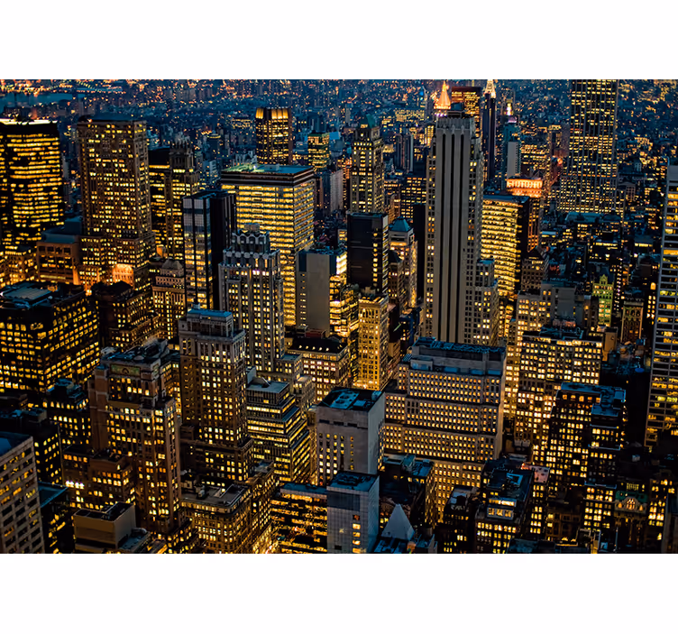 Fotobehang new york stadsgezicht nacht - TenStickers