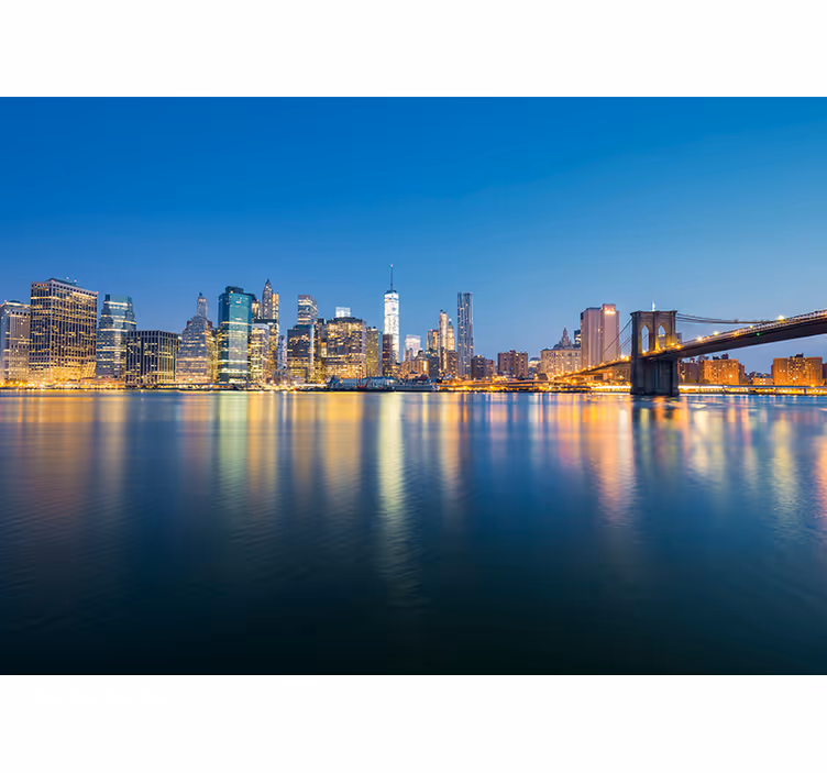 Fotobehang new york brooklyn bridge stadsgezicht - TenStickers