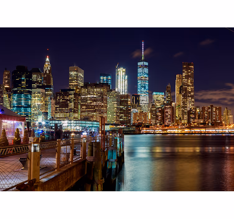 Fotobehang new york stadsnacht skyline - TenStickers
