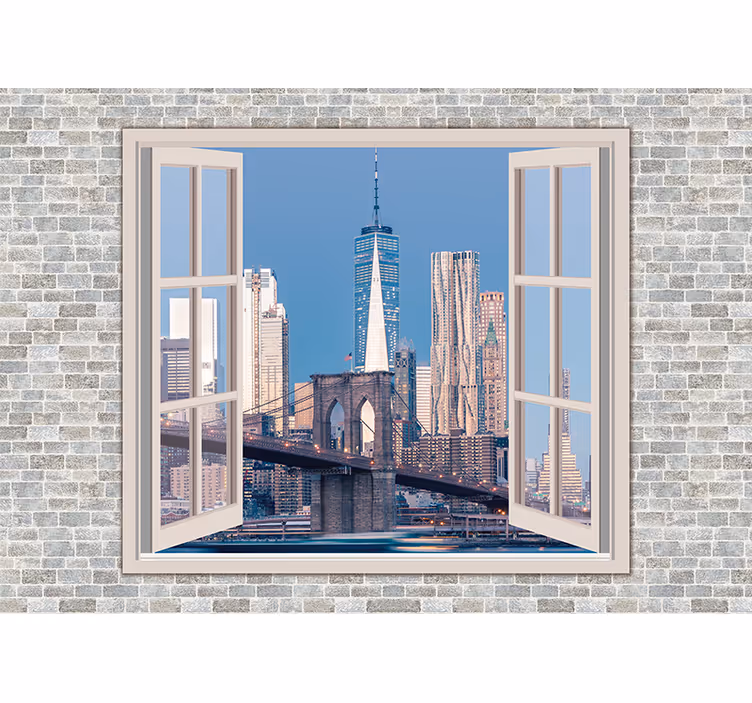 Uitzichten van manhattan schone lucht fotobehang New York - TenStickers