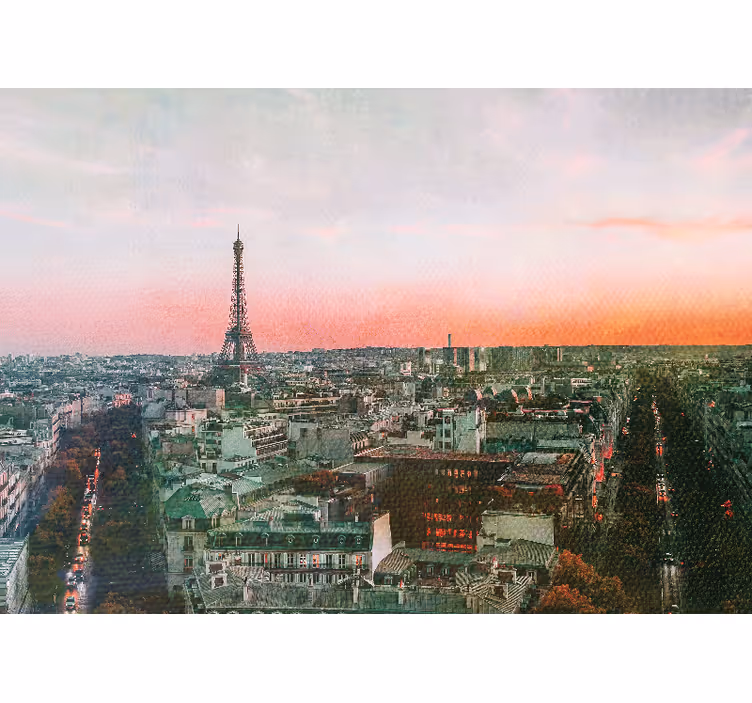 Fotobehang parijs zonsondergang eiffeltoren - TenStickers