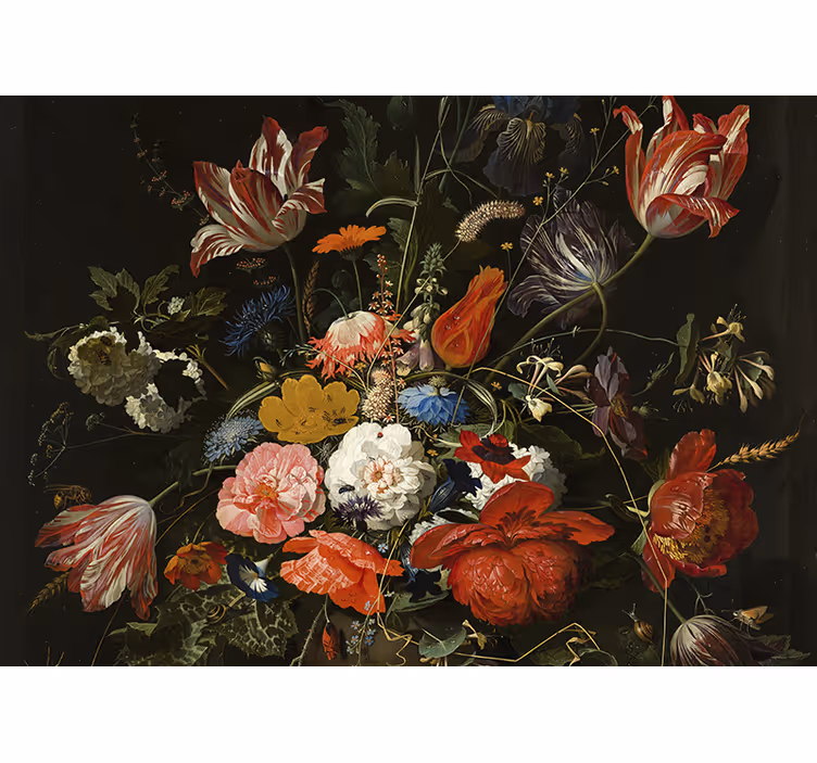 Levendig bloemenboeket bloemen foto behang - TenStickers