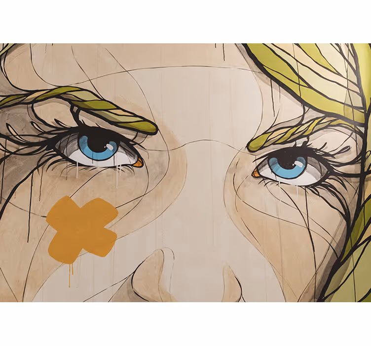 Fotobehang kunst ogen met expressies - TenStickers