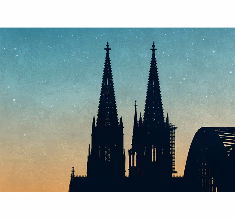 Silhouet van kathedraaltorens fotobehang stad - TenStickers