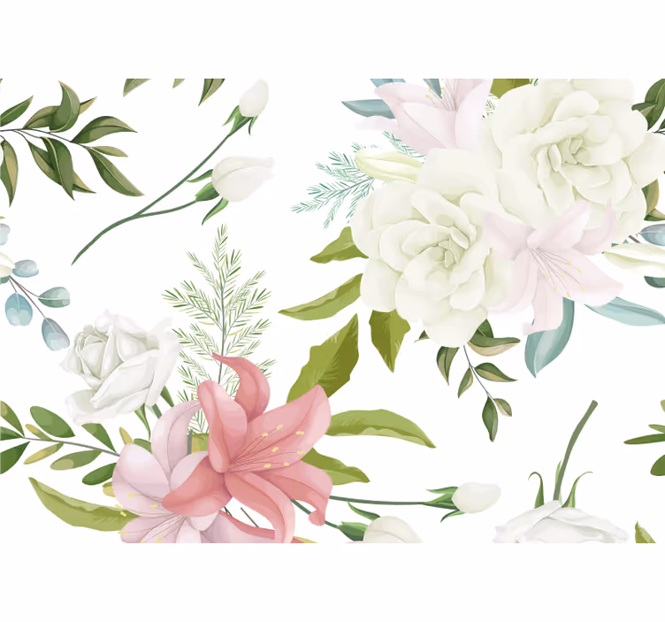 Bloemen foto behang elegante bloesem compositie - TenStickers