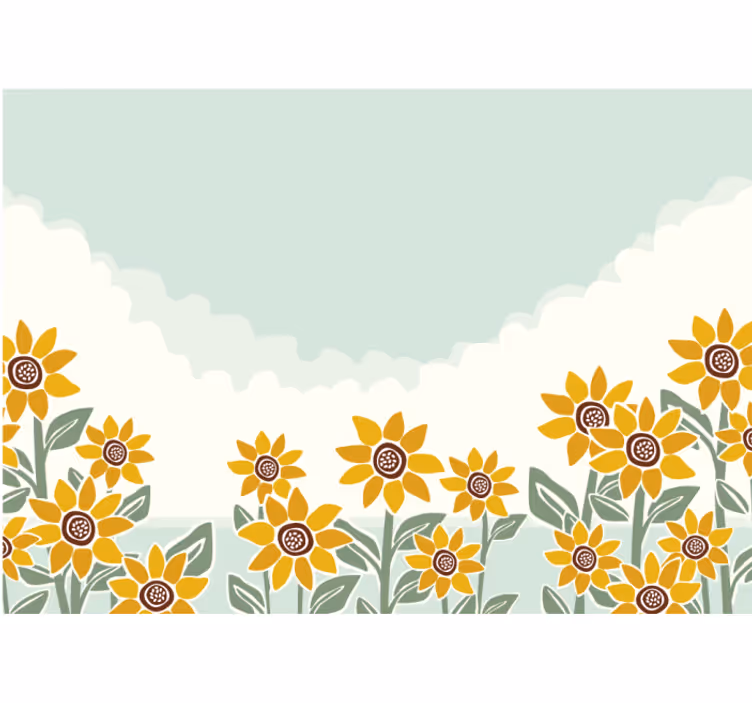 Bloemen foto behang zonnebloemen tuin scene - TenStickers