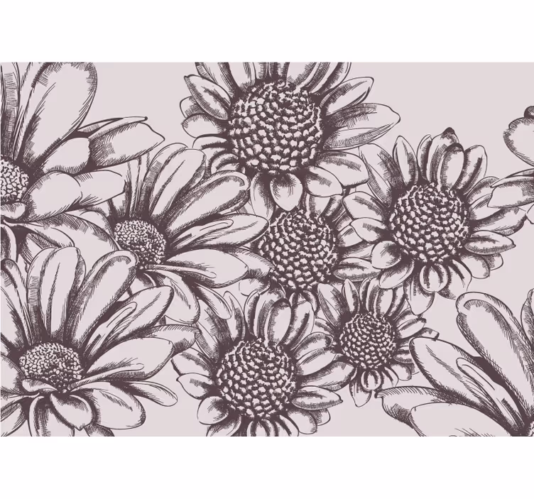 Bloemen foto behang madeliefjespatroon - TenStickers