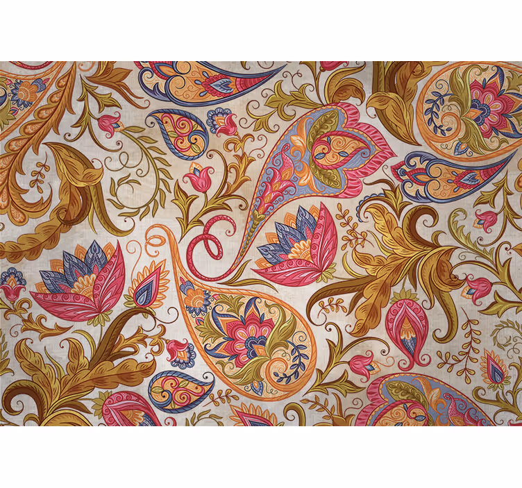 Bloemen foto behang met bloemige paisley patronen - TenStickers