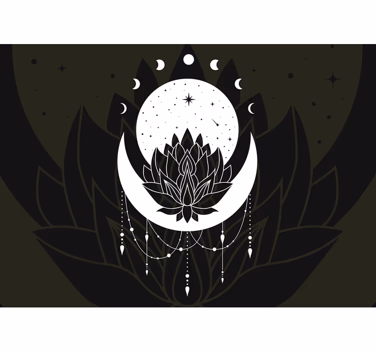 Fotobehang mandala lotus maan ontwerp - TenStickers