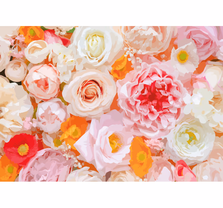 Bloemen foto behang delicaat bloemstuk - TenStickers