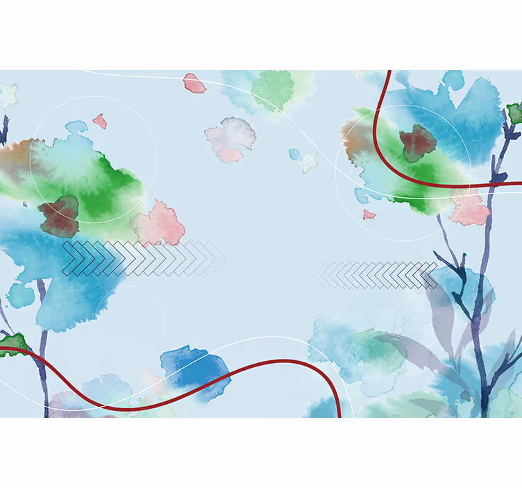 Fotobehang natuur zachte aquarelgroenen - TenStickers