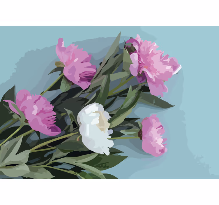 Bloemen foto behang pioenrozen arrangement - TenStickers