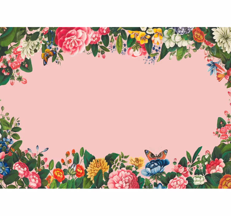 Elegant roze bloemenontwerp bloemen foto behang - TenStickers