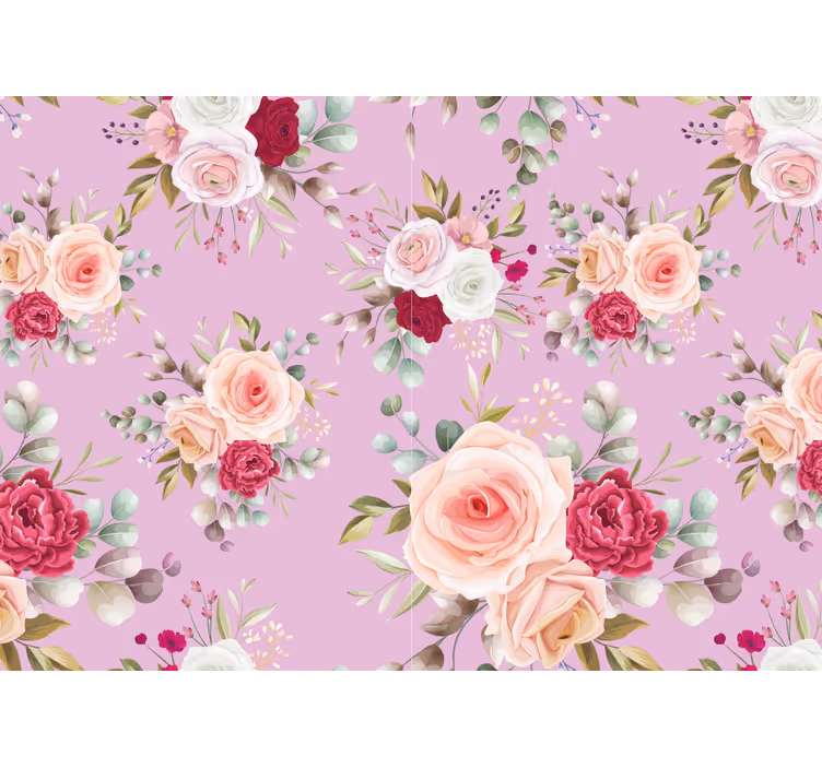 Bloemen foto behang bloemenboeket ontwerp - TenStickers