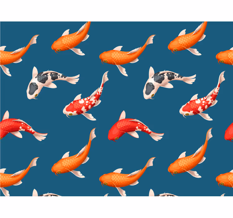Foto behang dieren kleurige koi vissen - TenStickers