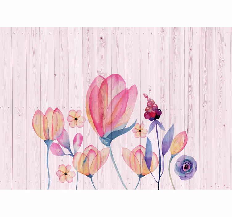 Bloemen foto behang elegante bloemencompositie - TenStickers