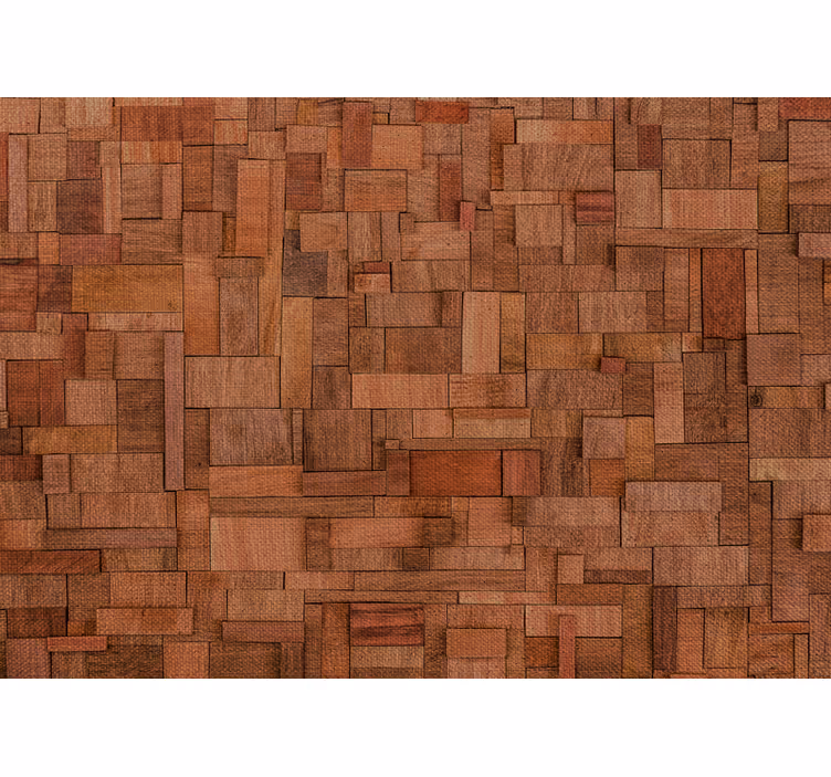 Foto behang stenen met gestructureerde houten planken - TenStickers