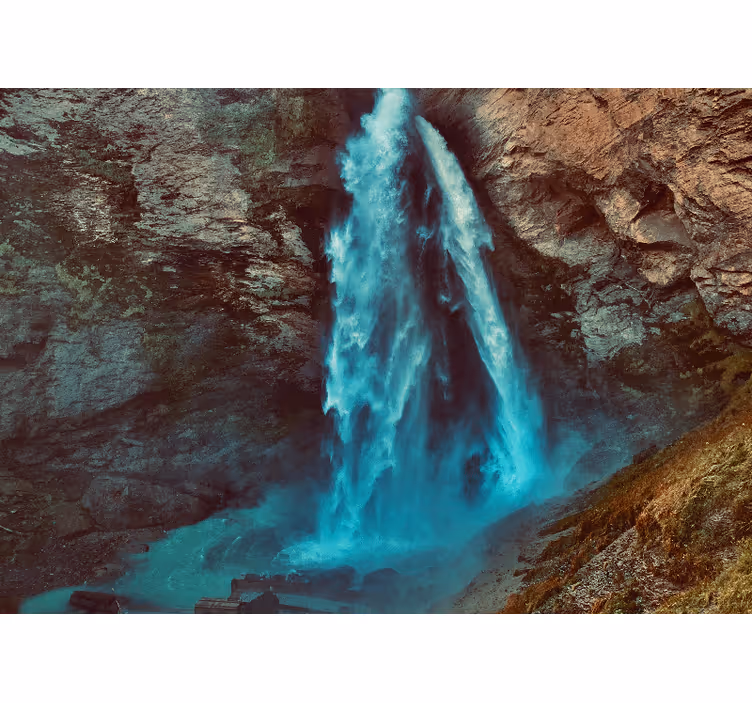 Fotobehang bergen grand waterval perspectief - TenStickers