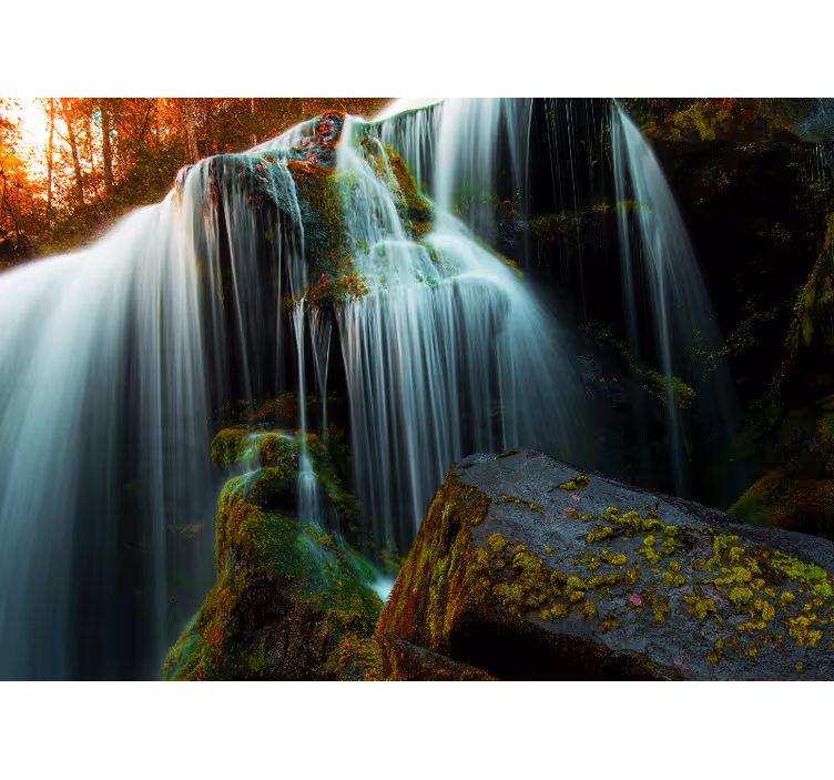 Foto behang waterval zachte vallende water - TenStickers