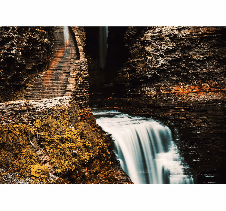 Fototapet landschap watervalzicht - TenStickers