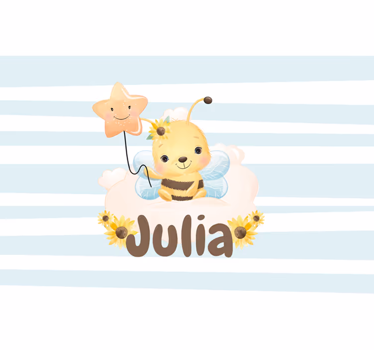 Foto behang babykamer schattige bij karakter - TenStickers