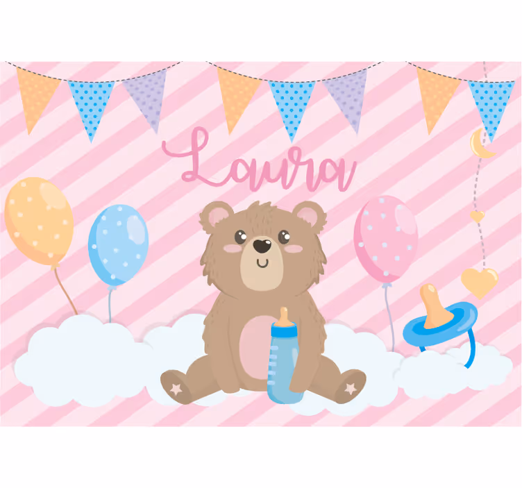 Fotobehang kinderkamer schattige beer illustratie - TenStickers