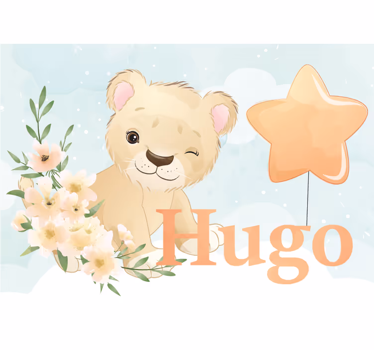 Foto behang dieren schattig leeuwen karakter - TenStickers