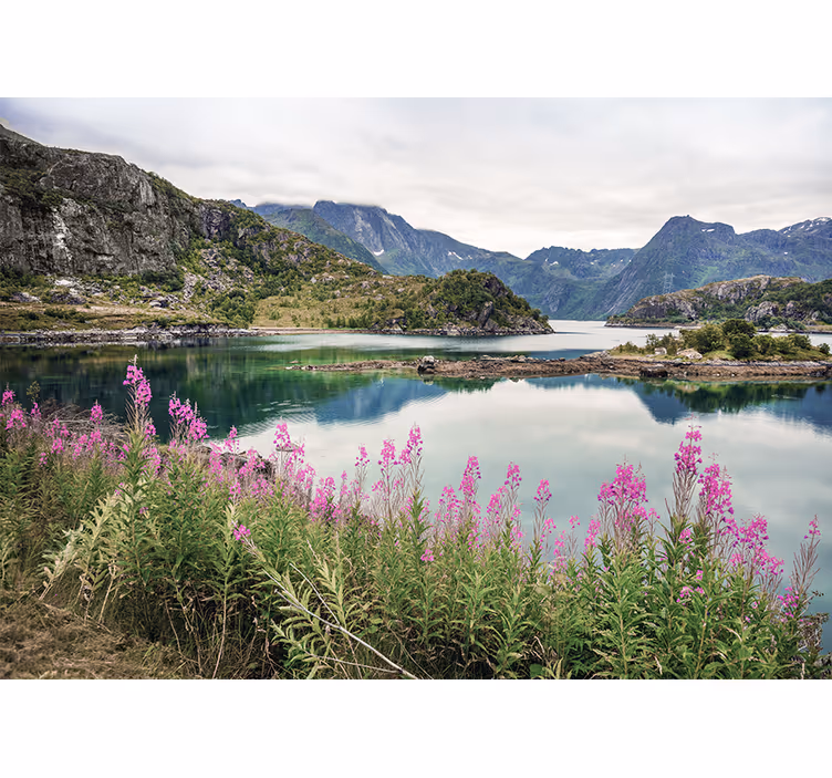 Fototapet landschap betoverende noorse fjord - TenStickers
