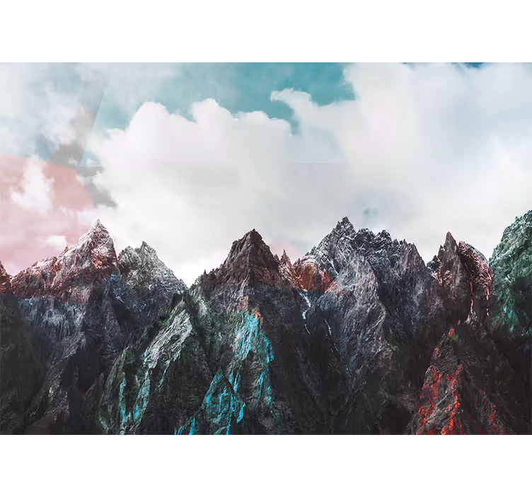 Fotobehang bergen majestueuze bergtoppen - TenStickers