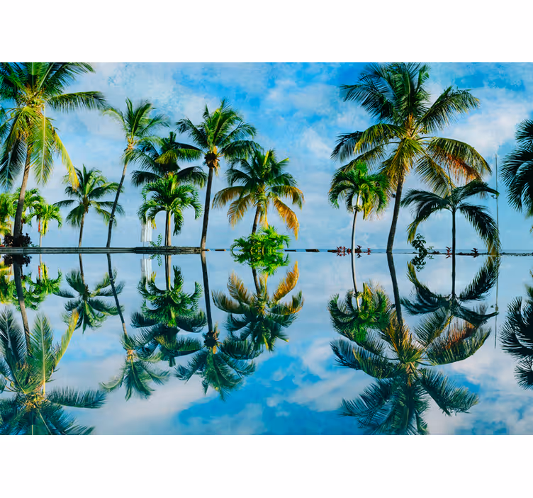 Fotobehang natuur lush palm reflecties - TenStickers