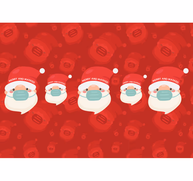 Fotobehang kerst kerstman met masker - TenStickers