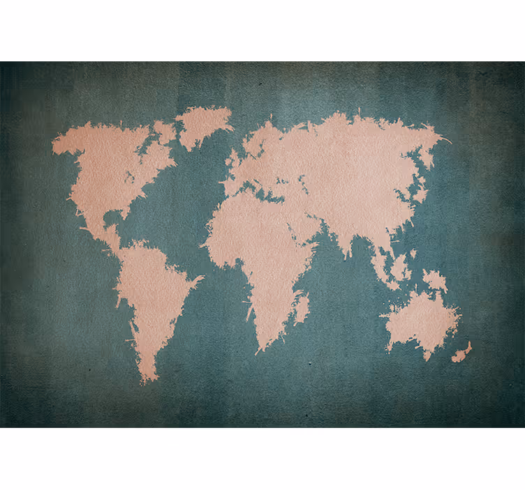 Fotobehang wereldkaart globale wereldcontour - TenStickers