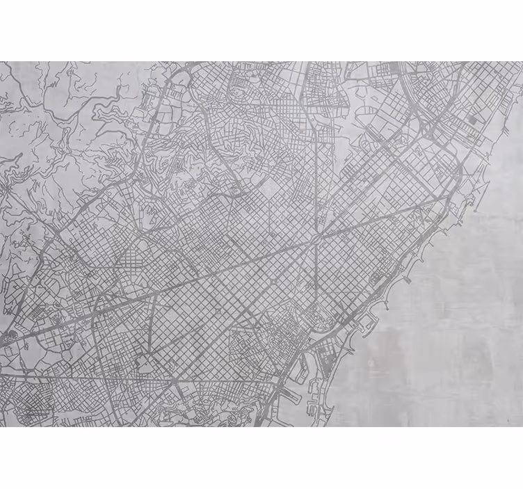 Fotobehang stad gedetailleerde stadskaart - TenStickers