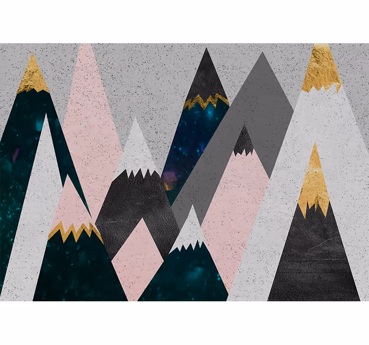 Fotobehang bergen abstracte bergtoppen - TenStickers