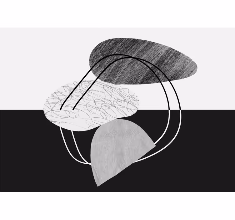 Abstract fotobehang geometrische mono vormen - TenStickers