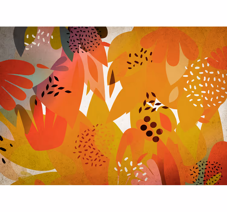Fotobehang bloemen levendige bladmotieven - TenStickers