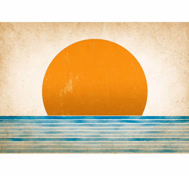 Fototapet landschap zonsondergang boven water - TenStickers
