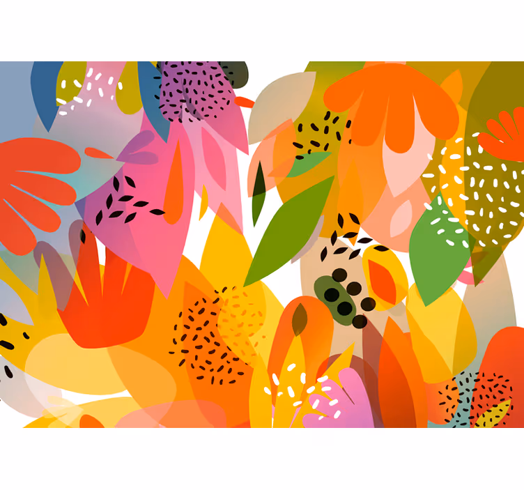Bloemen foto behang kleurrijke bloemencollage - TenStickers