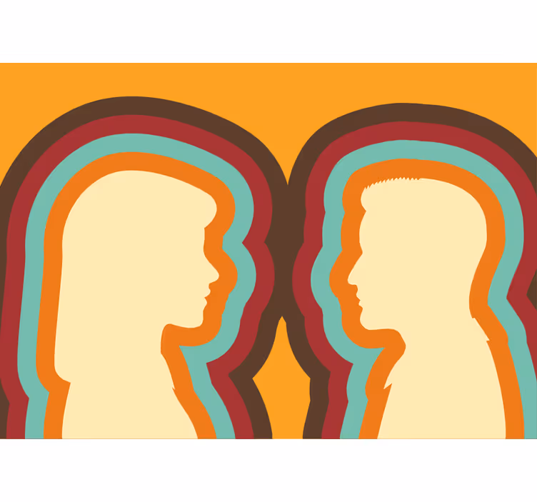 Foto behang liefde stel silhouetten - TenStickers