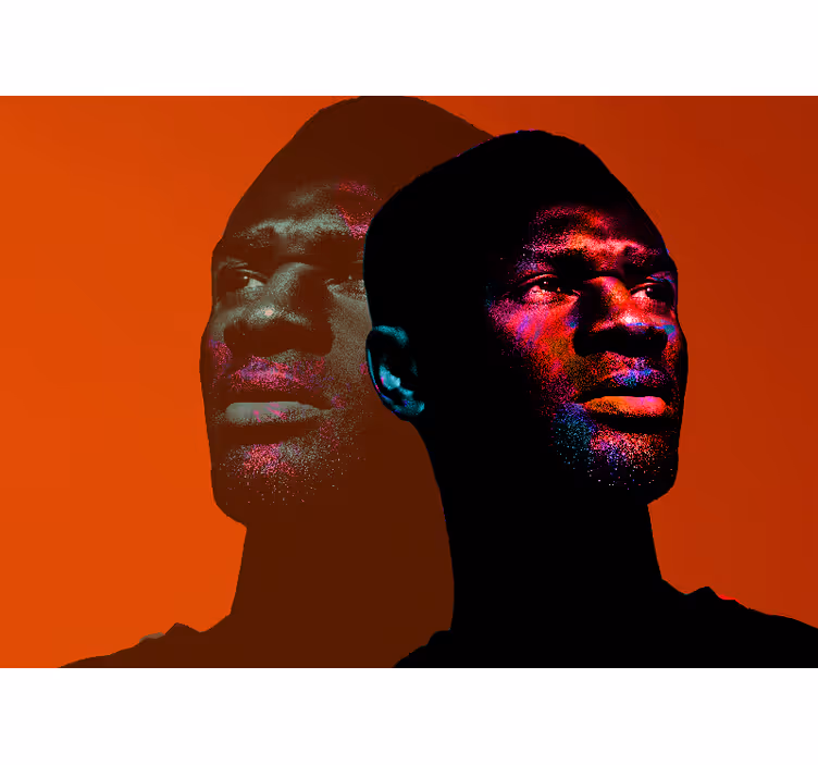 Fotobehang mensen dynamische portret silhouetten - TenStickers