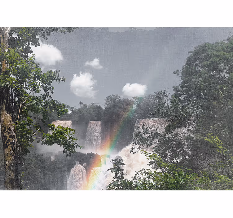 Foto behang waterval regenwoud waterval scène - TenStickers