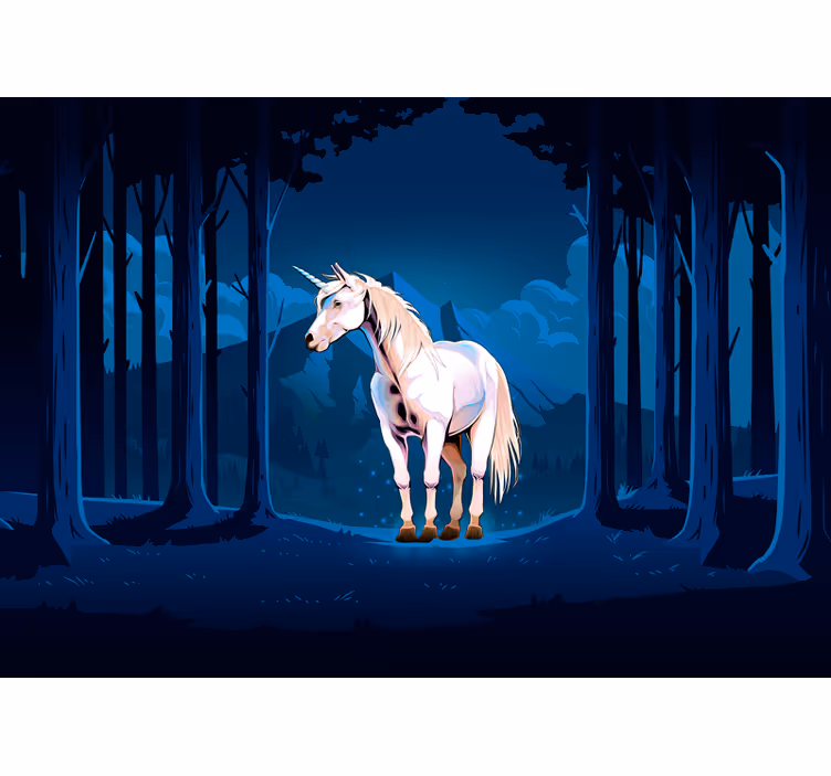 Fotobehang sprookje majestueus eenhoorn tafereel - TenStickers